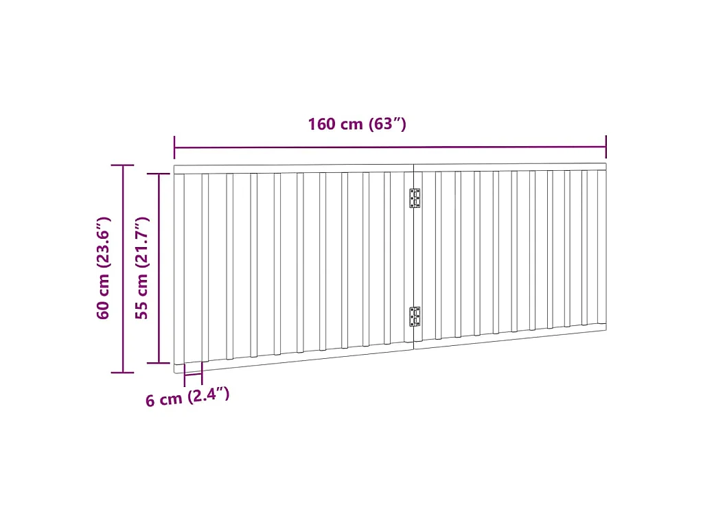 Barrière pour chien pliable à 2 panneaux Noir 160 cm Bois de peuplier