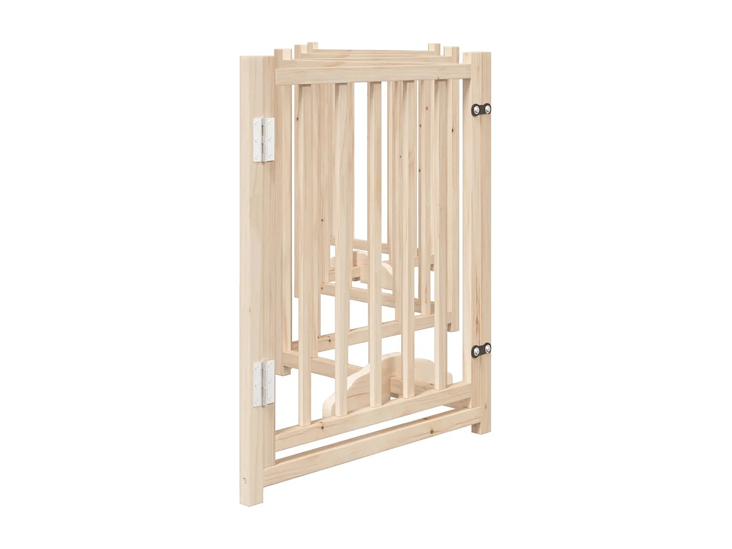Portão para cães com porta dobrável 6 painéis 300 cm abeto maciço