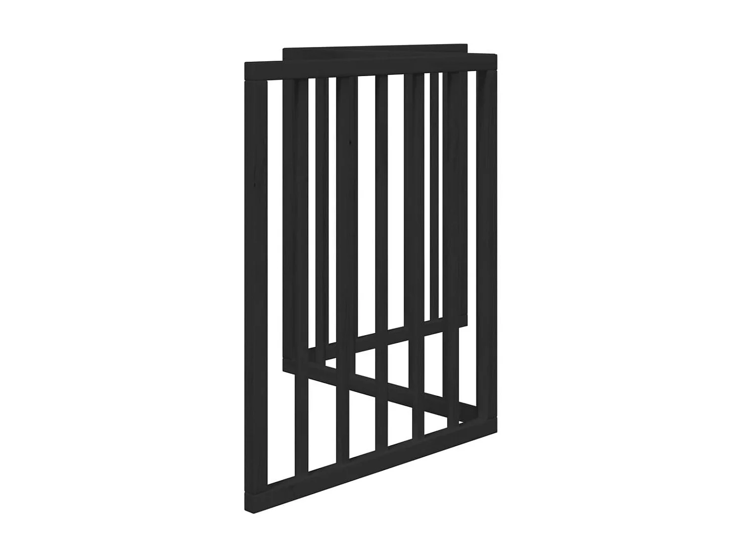 Barrière pour chien pliable 3 panneaux noir bois de peuplier