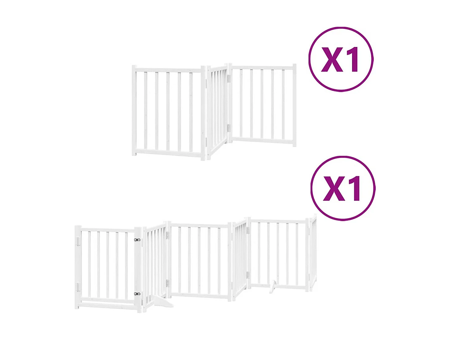 Portão para cães com porta dobrável 9 painéis 450 cm álamo branco