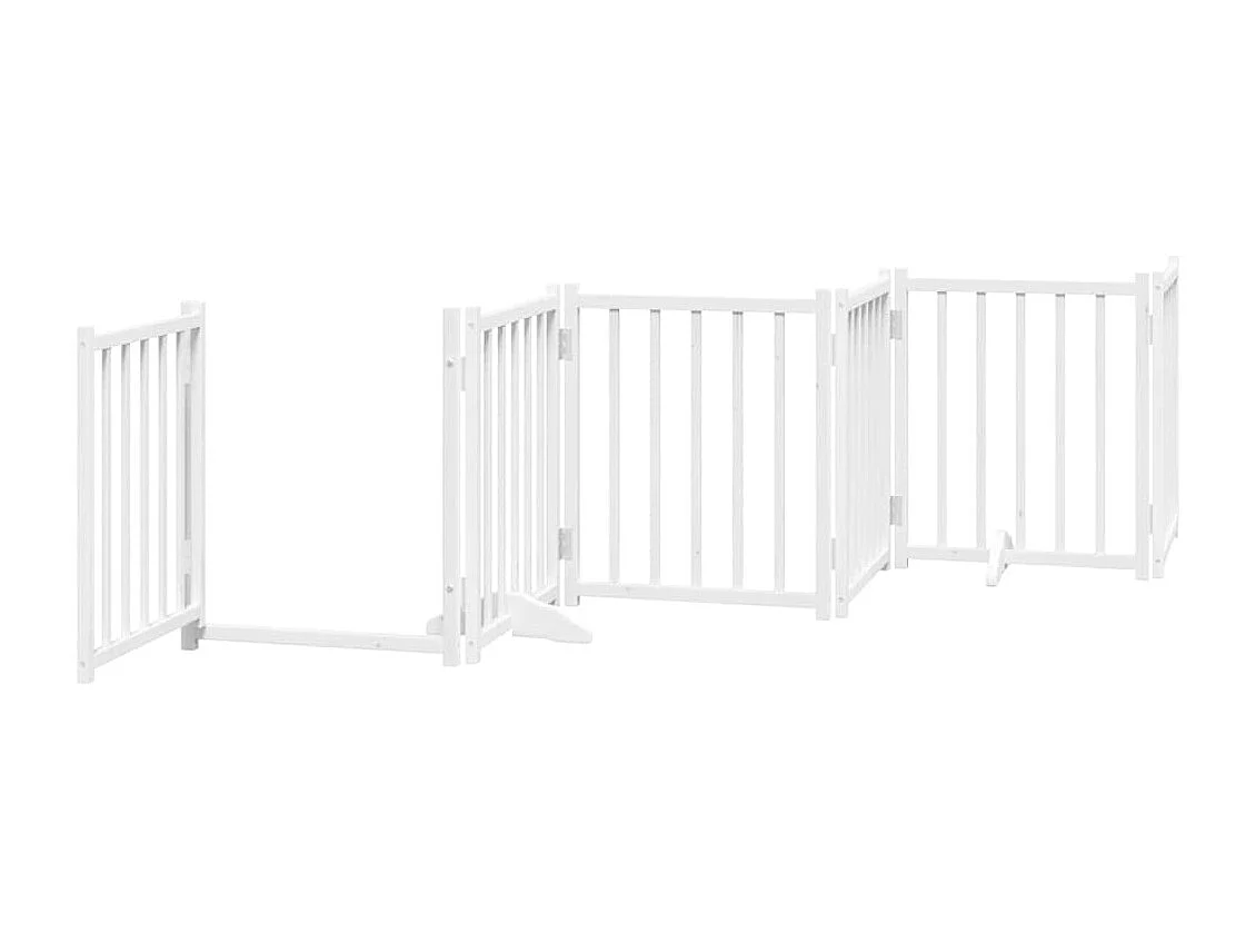 Barrière pour chien porte pliable 9 panneaux blanc bois peuplier