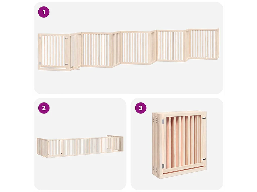 Portão para cães com porta dobrável 10 painéis 800 cm álamo