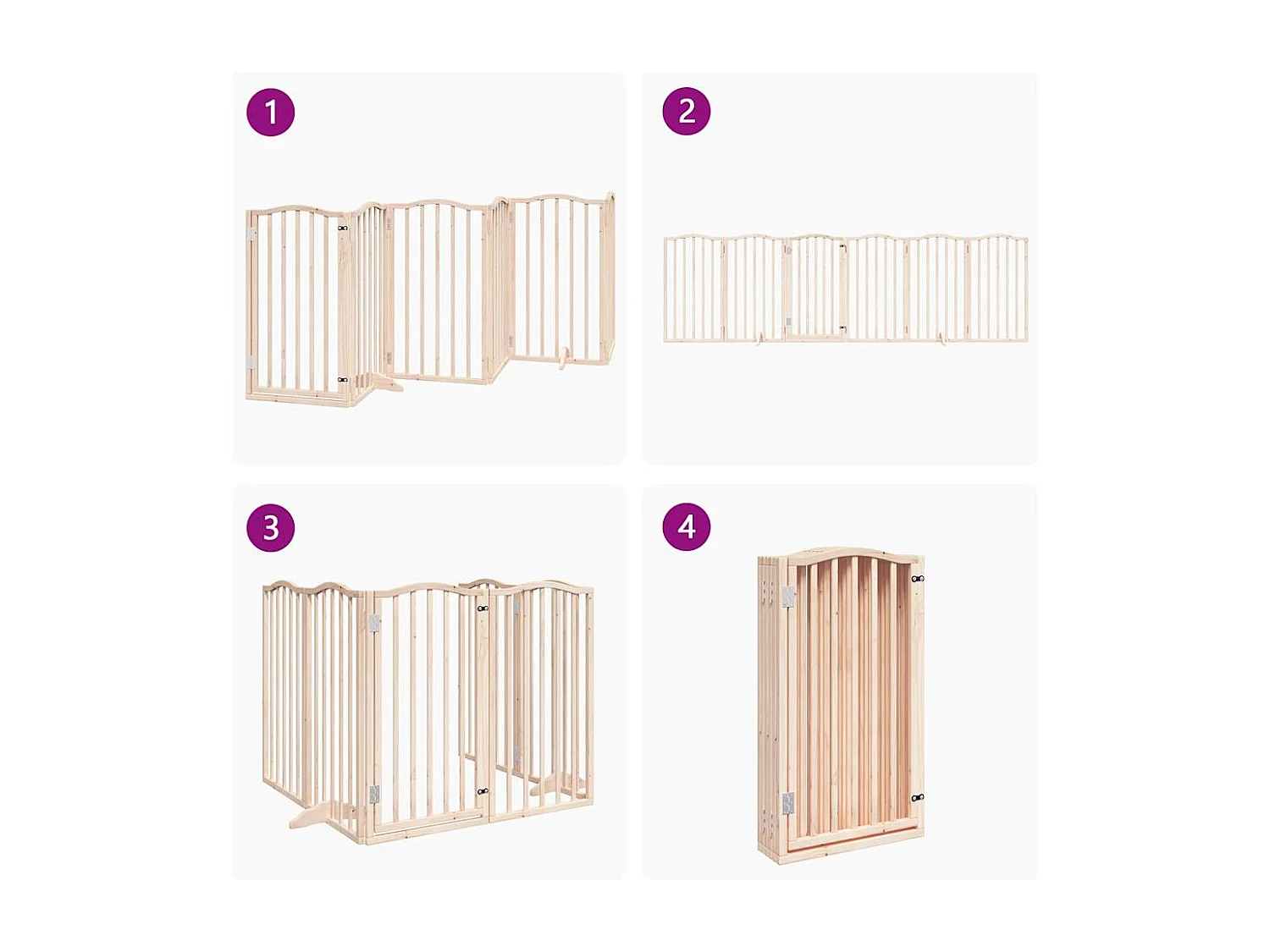 Barrière pour chien avec porte pliable 6 panneaux 300 cm Bois de peuplier