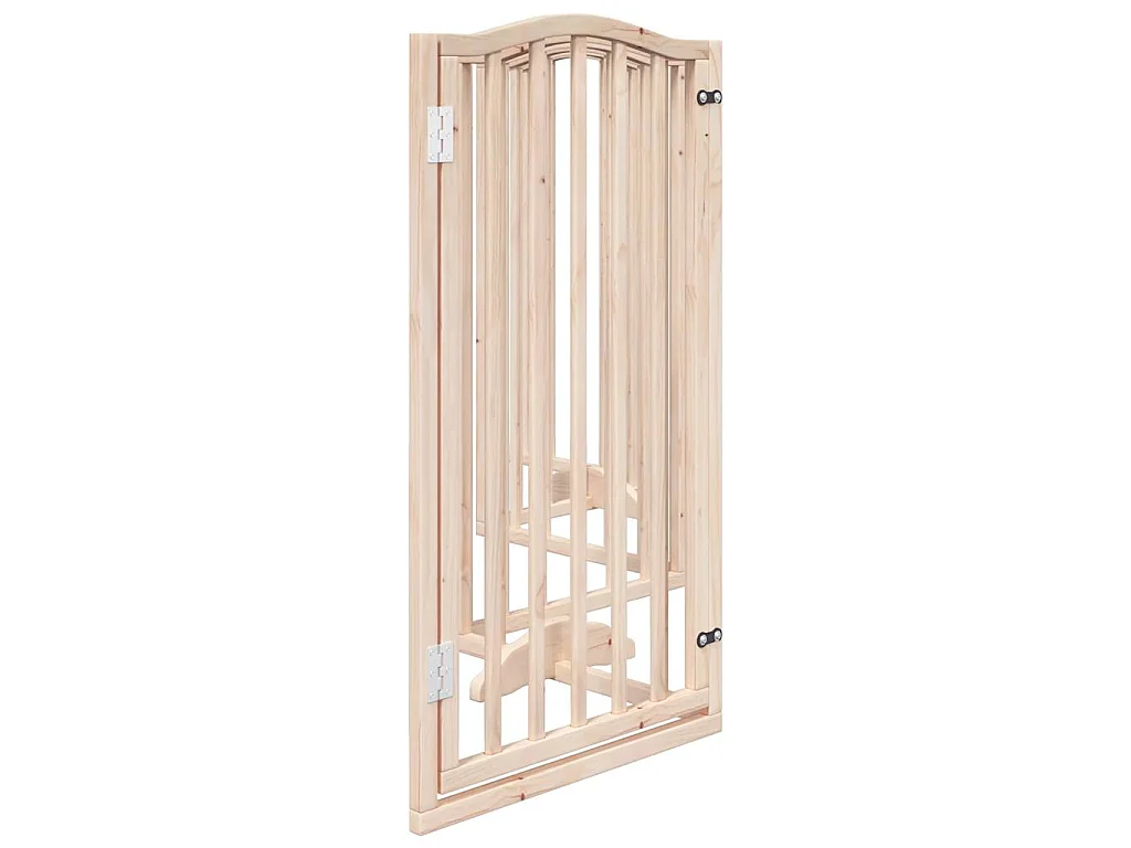 Puerta para perros con puerta plegable de 6 paneles, 300 cm, madera de álamo