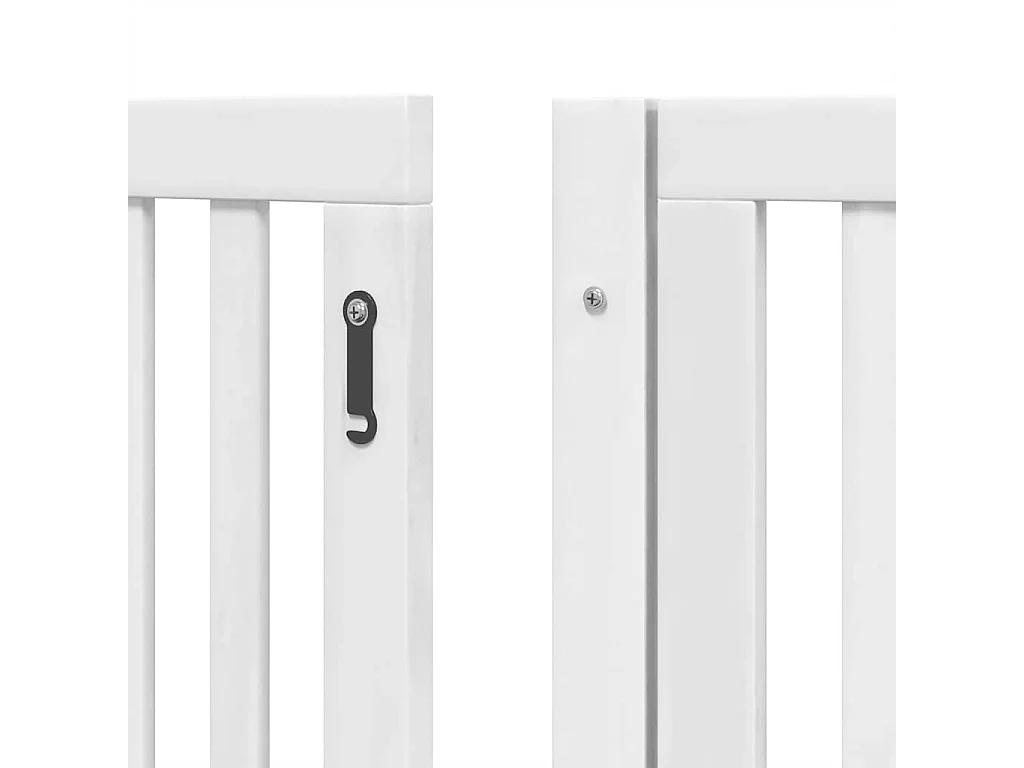 Puerta de perros plegable 8 paneles madera álamo blanca 640 cm