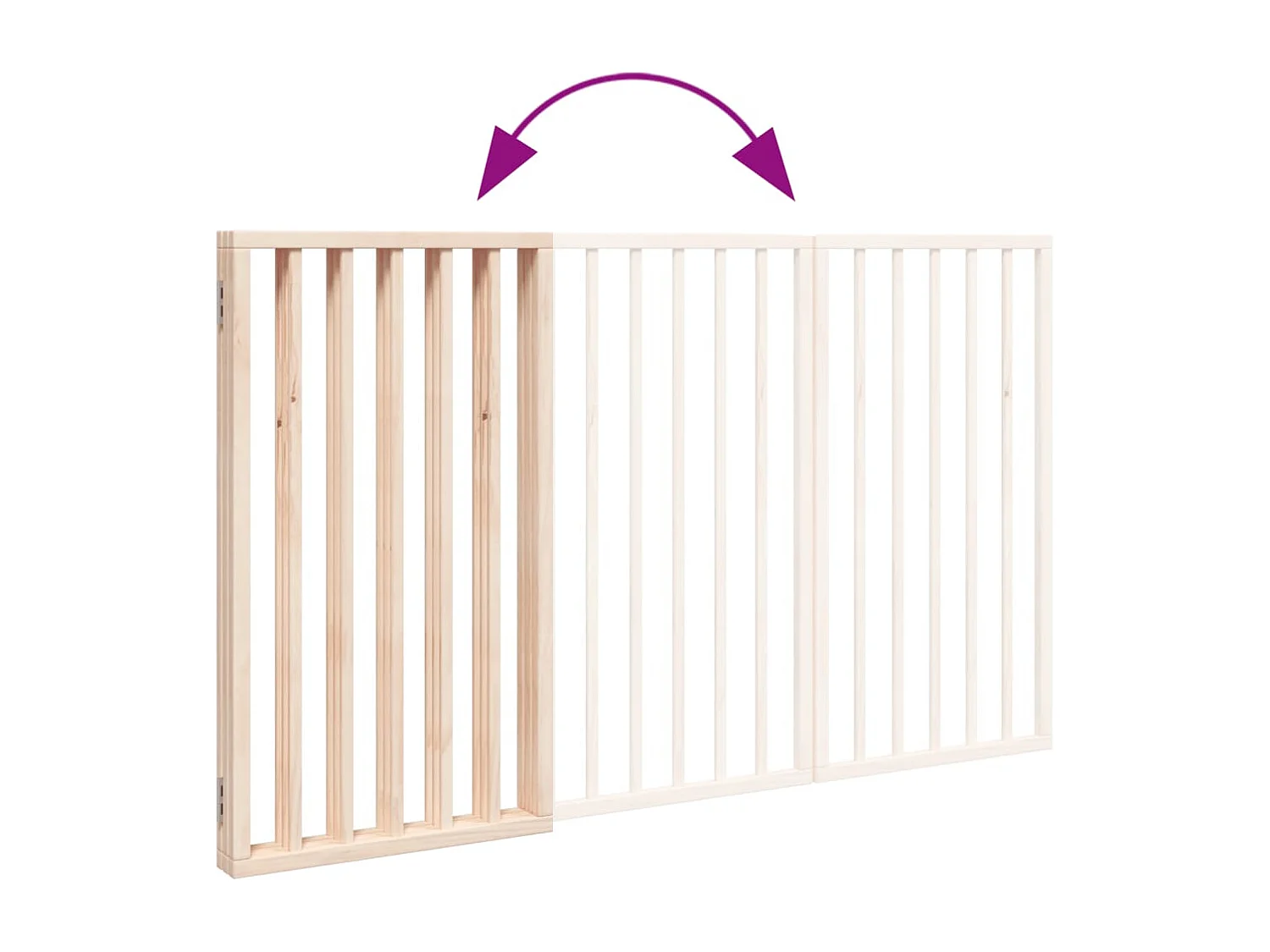 Portão para cães dobrável 3 painéis 150 cm madeira de álamo