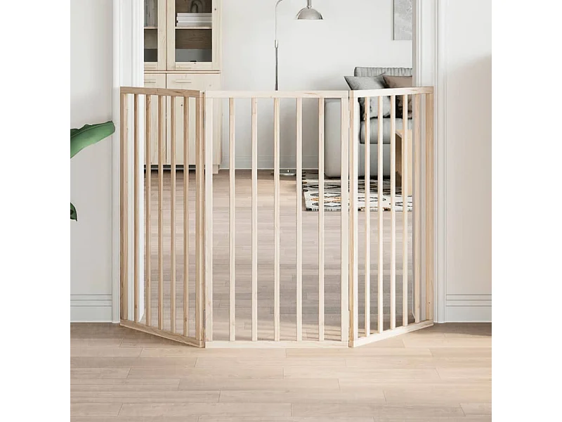 Barrière pour chien pliable à 3 panneaux 150 cm Bois de peuplier