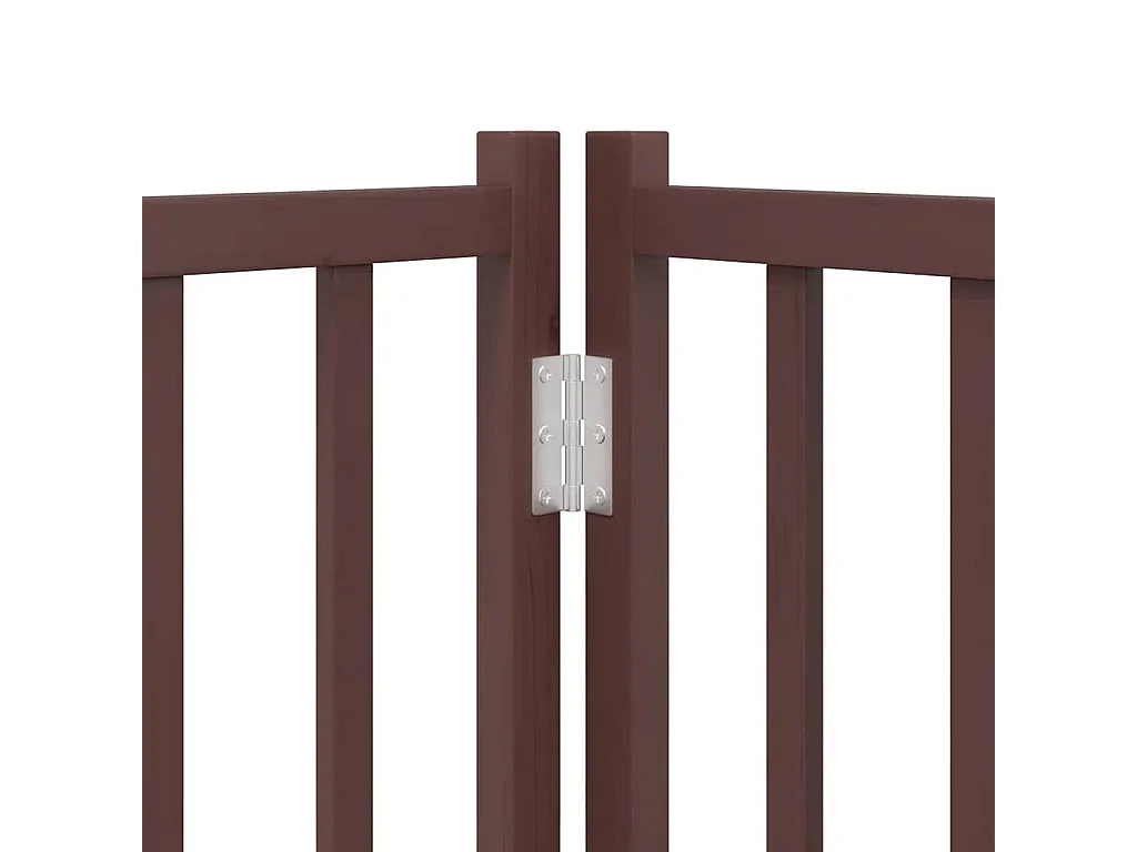 Puerta de perros plegable 10 paneles madera álamo marrón 800 cm