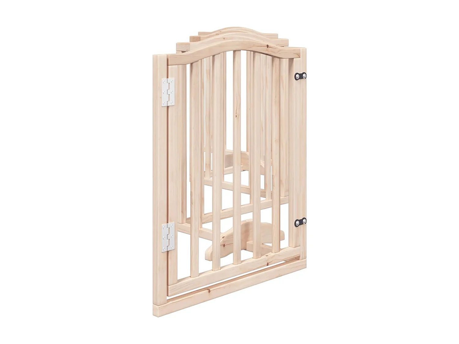 Barrière pour chiens avec porte 6 panneaux bois de peuplier