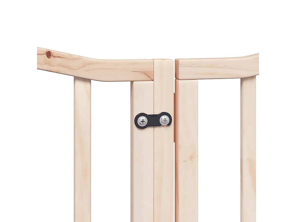 Barrière pour chiens avec porte 6 panneaux bois de peuplier