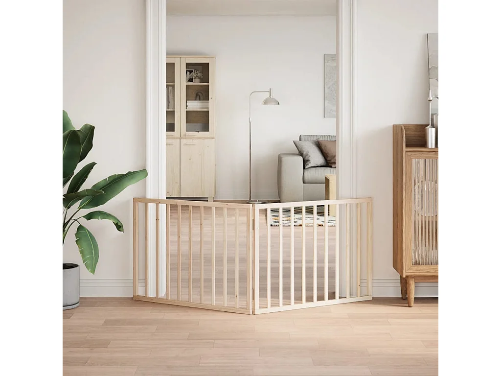 Barrière pour chien pliable à 2 panneaux 160 cm Bois de peuplier