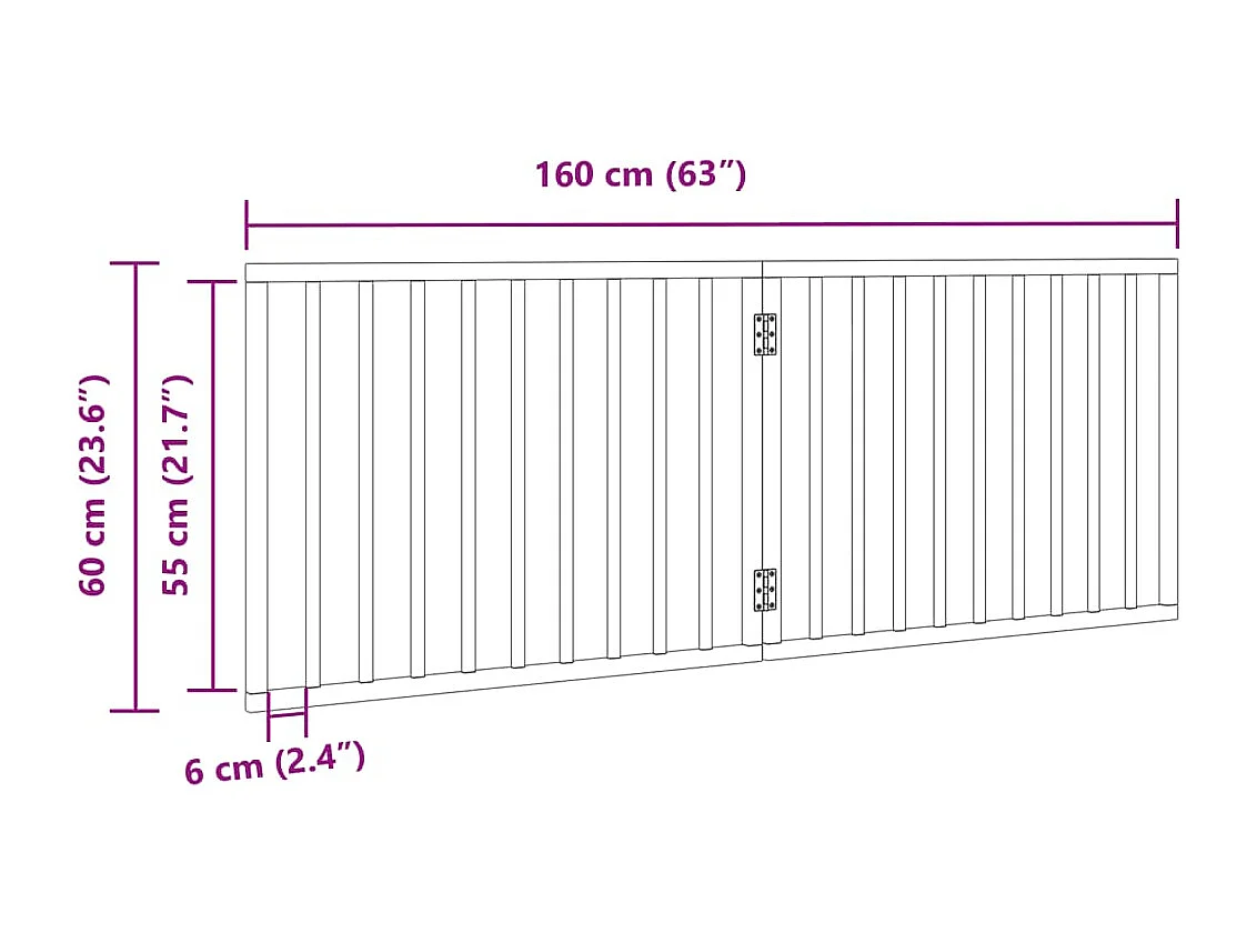 Barrière pour chien pliable à 2 panneaux 160 cm Bois de peuplier
