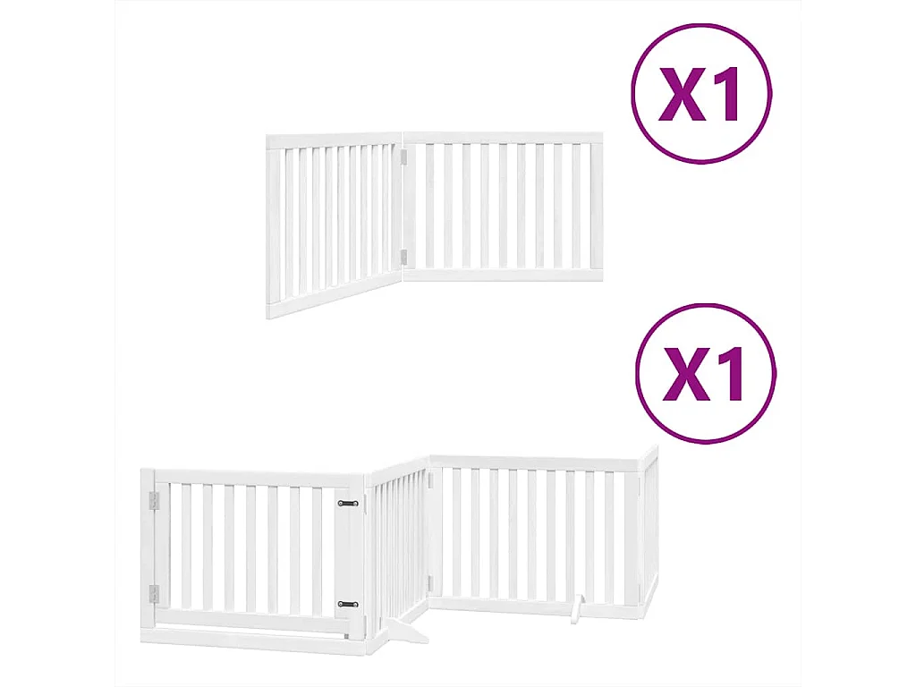 Portão para cães com porta dobrável 6 painéis 480 cm álamo branco