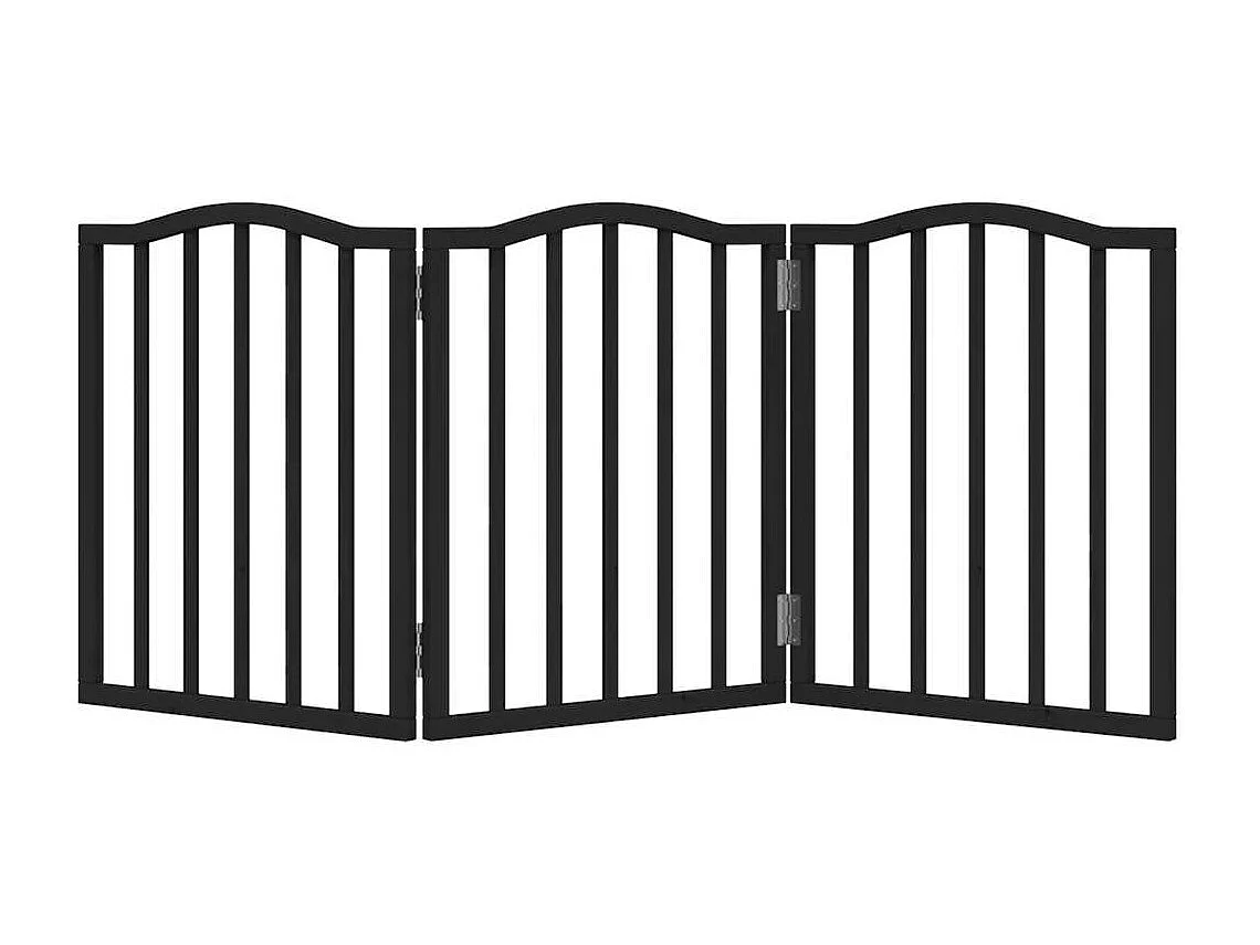 Portão para cães dobrável 3 painéis 150 cm álamo preto