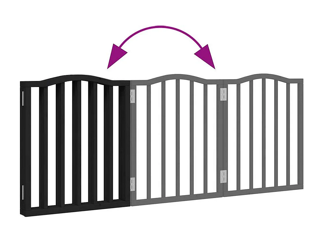 Portão para cães dobrável 3 painéis 150 cm álamo preto