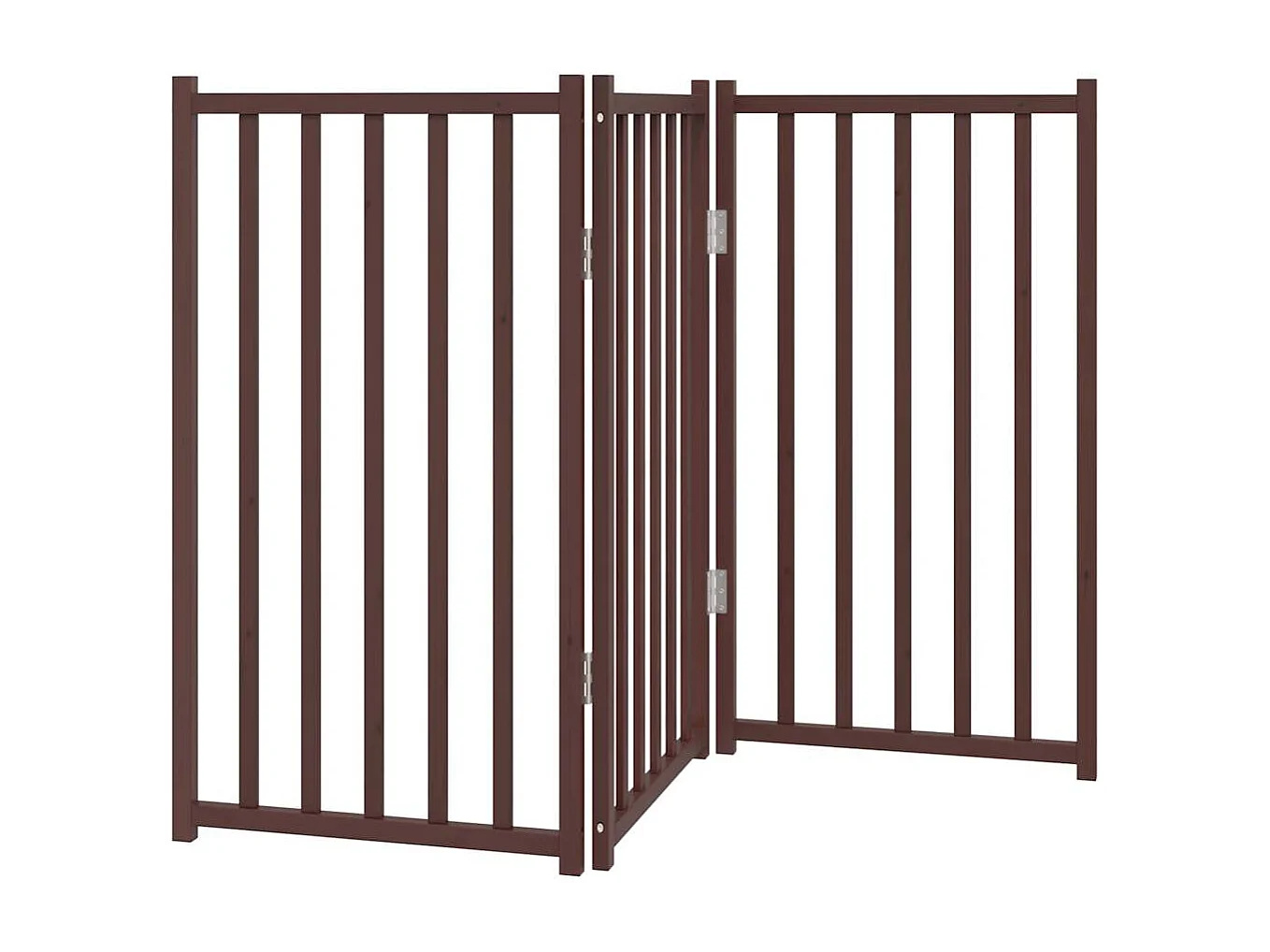 Portão para cães dobrável 3 painéis 150cm abeto carvalho castanho