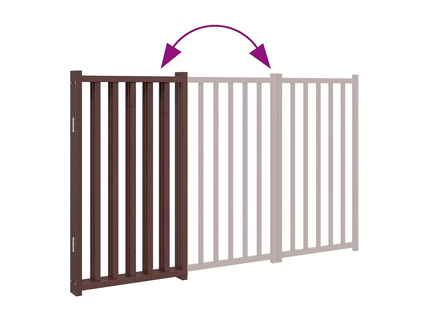 Portão para cães dobrável 3 painéis 150cm abeto carvalho castanho