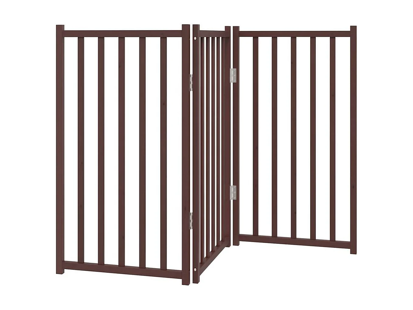 Portão para cães dobrável 3 painéis 150cm abeto carvalho castanho