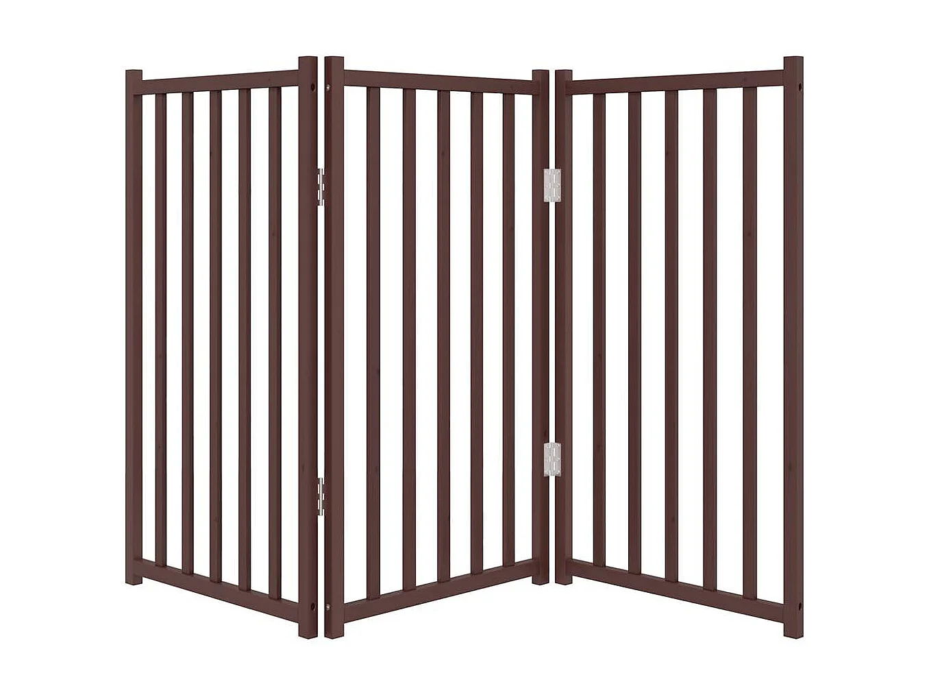 Portão para cães dobrável 3 painéis 150cm abeto carvalho castanho