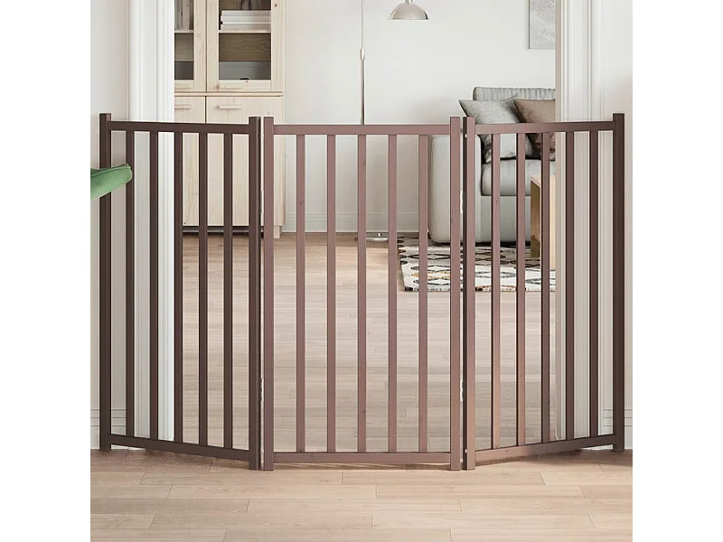 Barrière pour chien pliable 3 panneaux 150 cm bois sapin massif