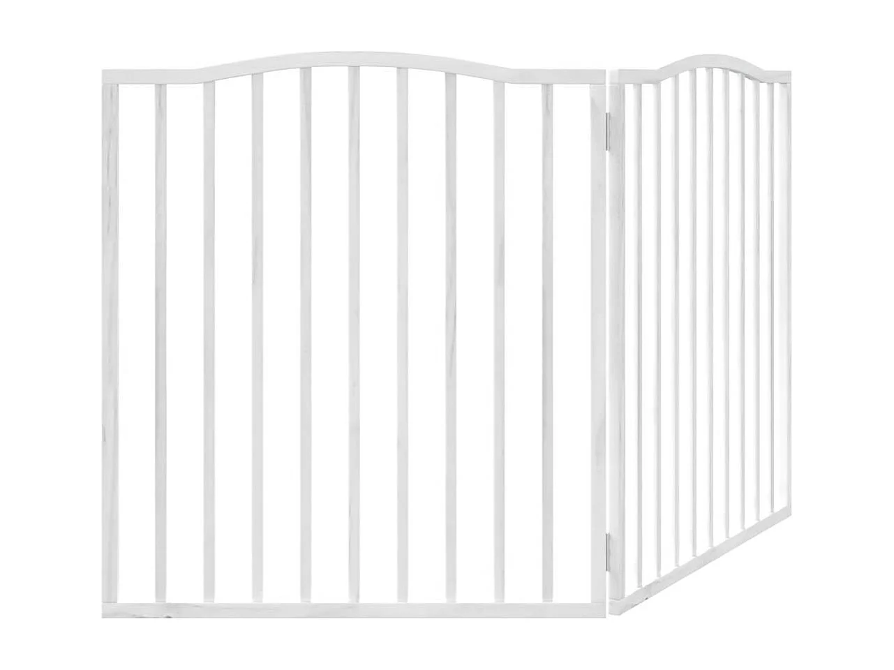 Puerta para perros plegable 2 paneles madera álamo blanca 160cm