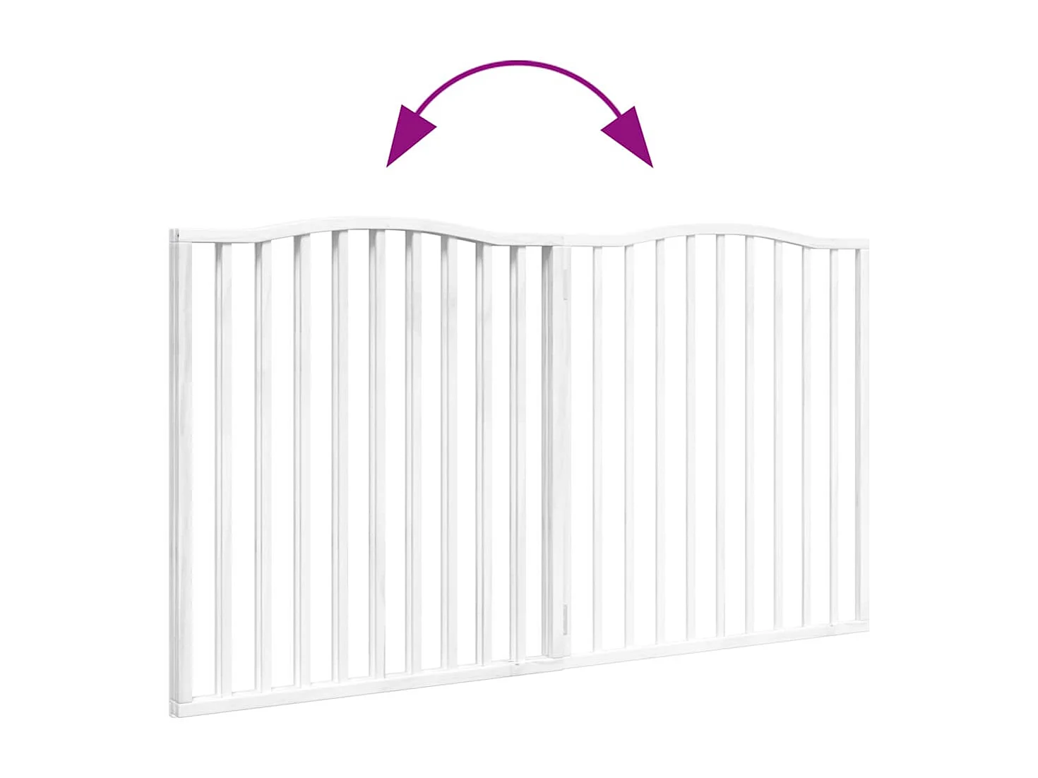 Puerta para perros plegable 2 paneles madera álamo blanca 160cm