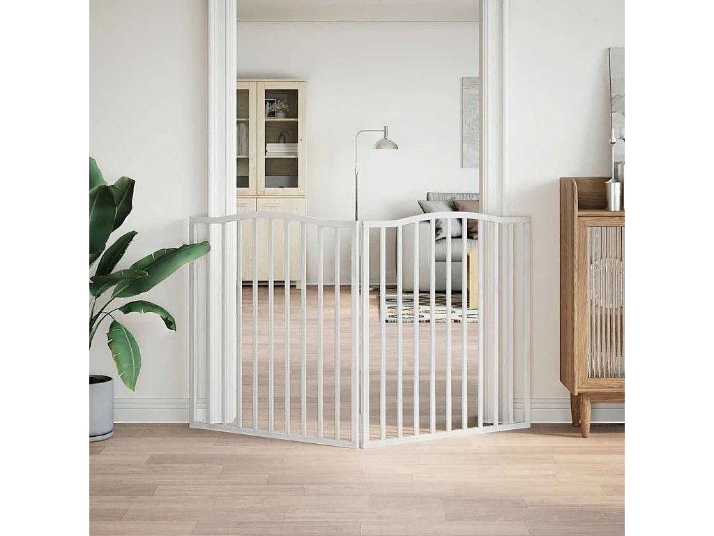 Barrière pour chien pliable 2 panneaux 160 cm bois de peuplier