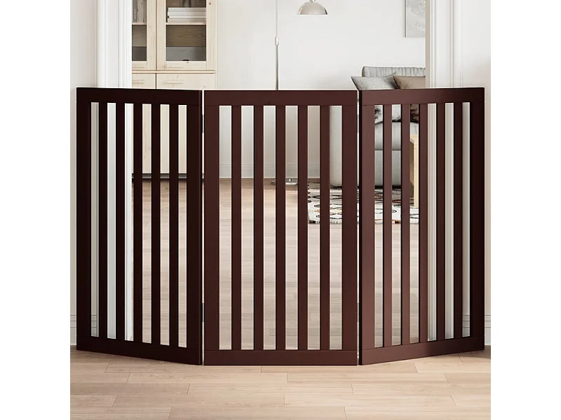 Barrière pour chien pliable 3 panneaux 150 cm bois de peuplier