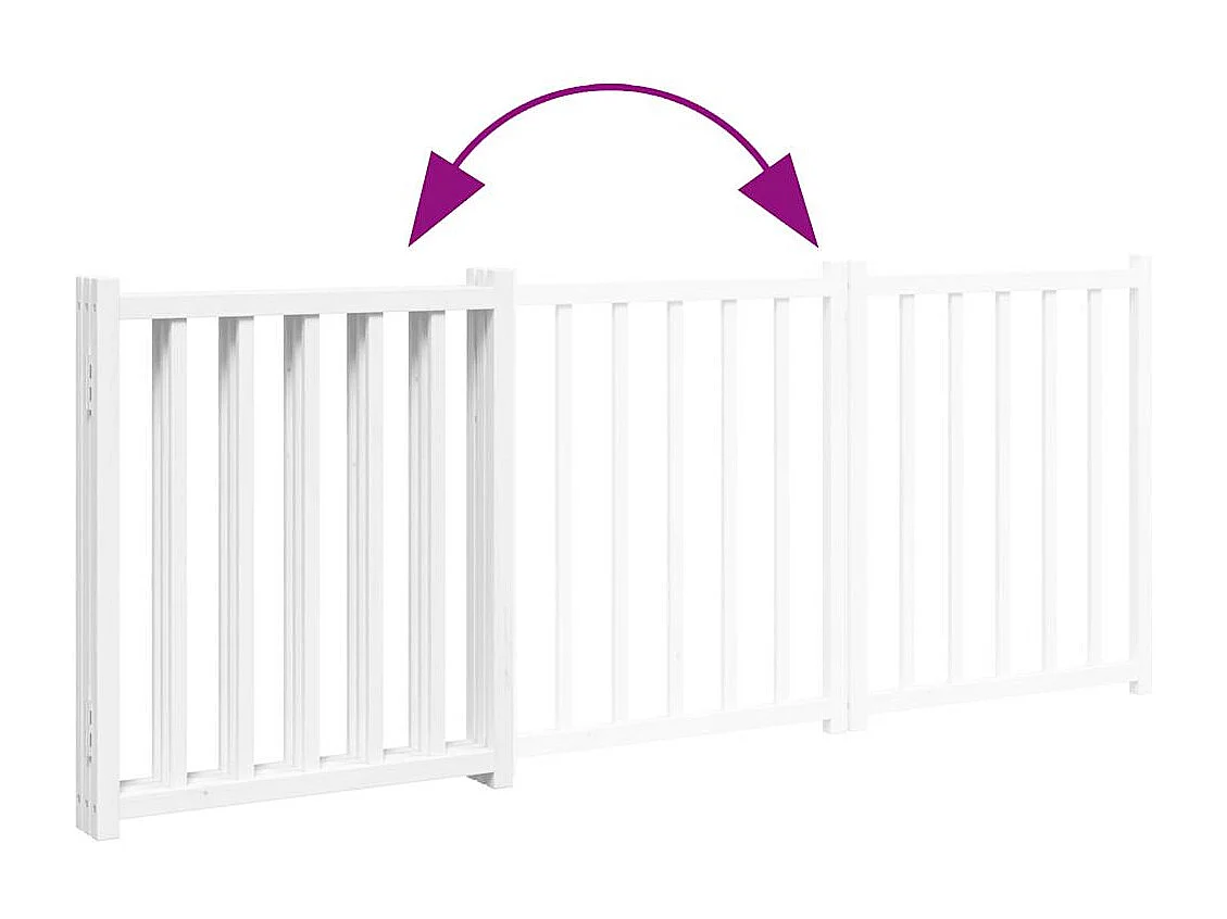 Barrière pour chien pliable 3 panneaux 150 cm bois sapin massif