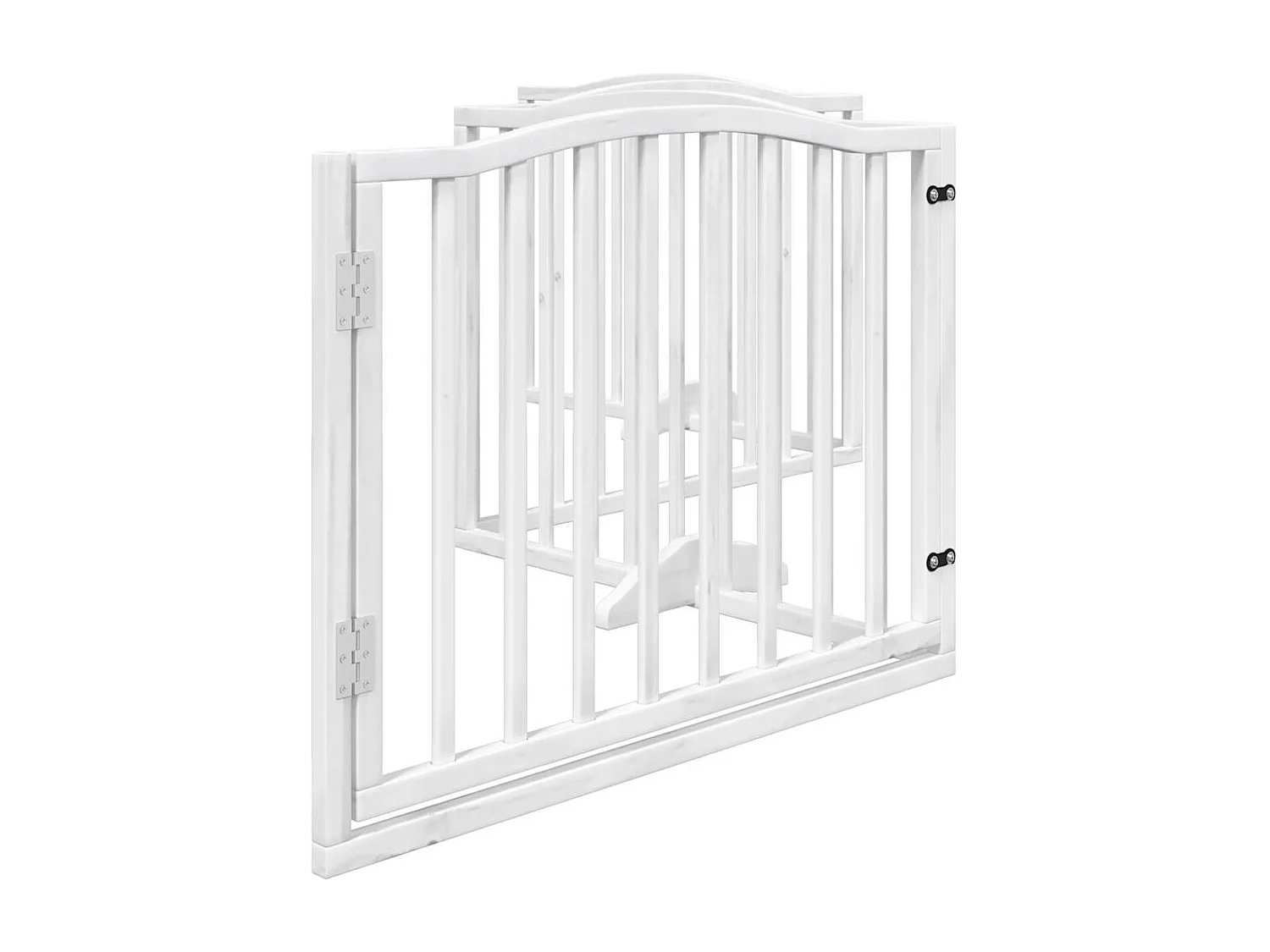 Barrière pour chiens et porte 4 panneaux blanc bois de peuplier