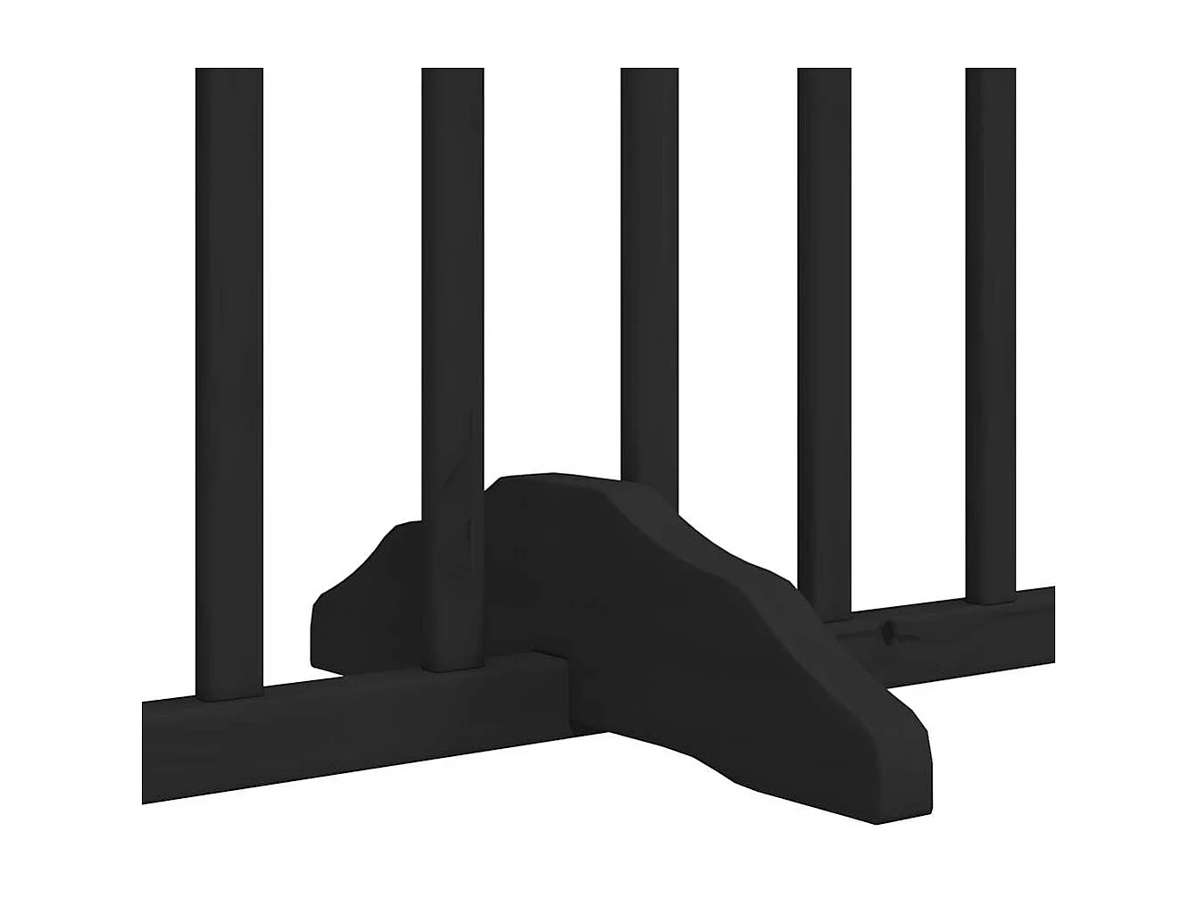 Porte pour chien pliable à 4 panneaux, noire, 320 cm, bois de peuplier