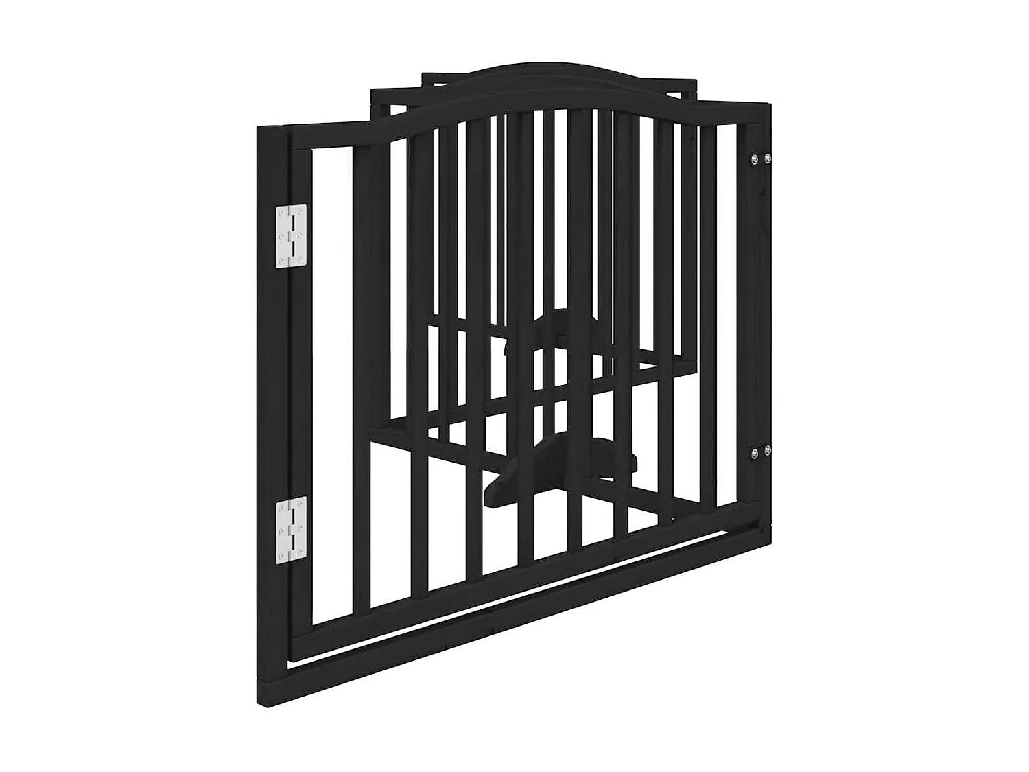 Porte pour chien pliable à 4 panneaux, noire, 320 cm, bois de peuplier