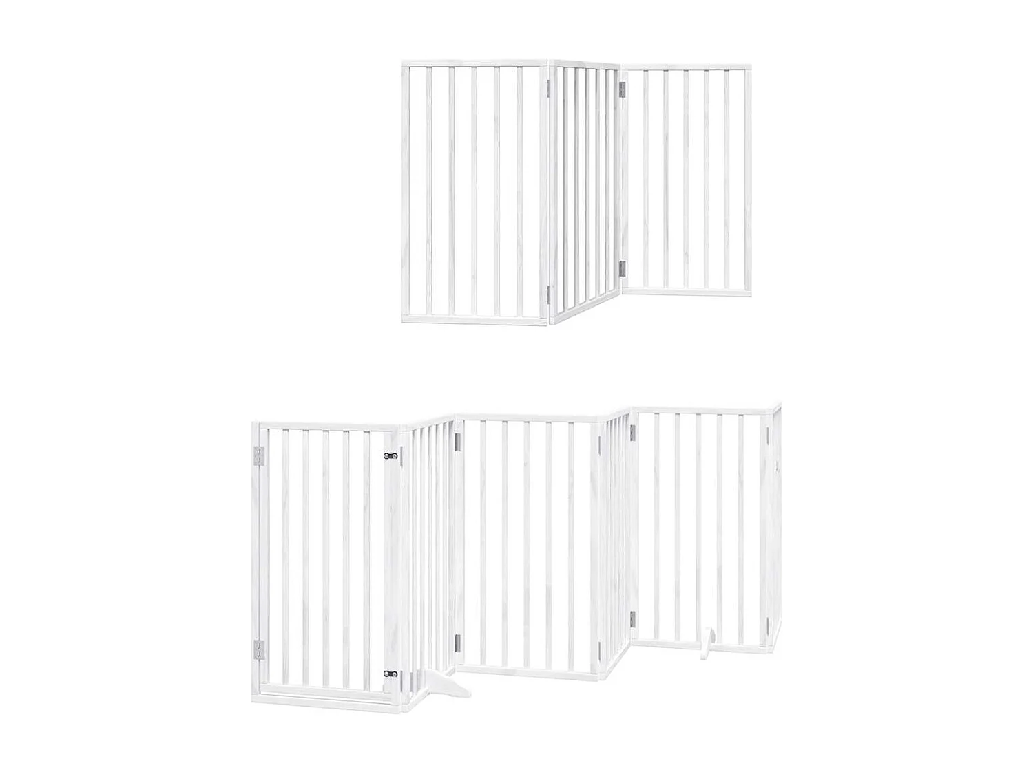 Portão para cães com porta dobrável 9 painéis 450 cm álamo branco