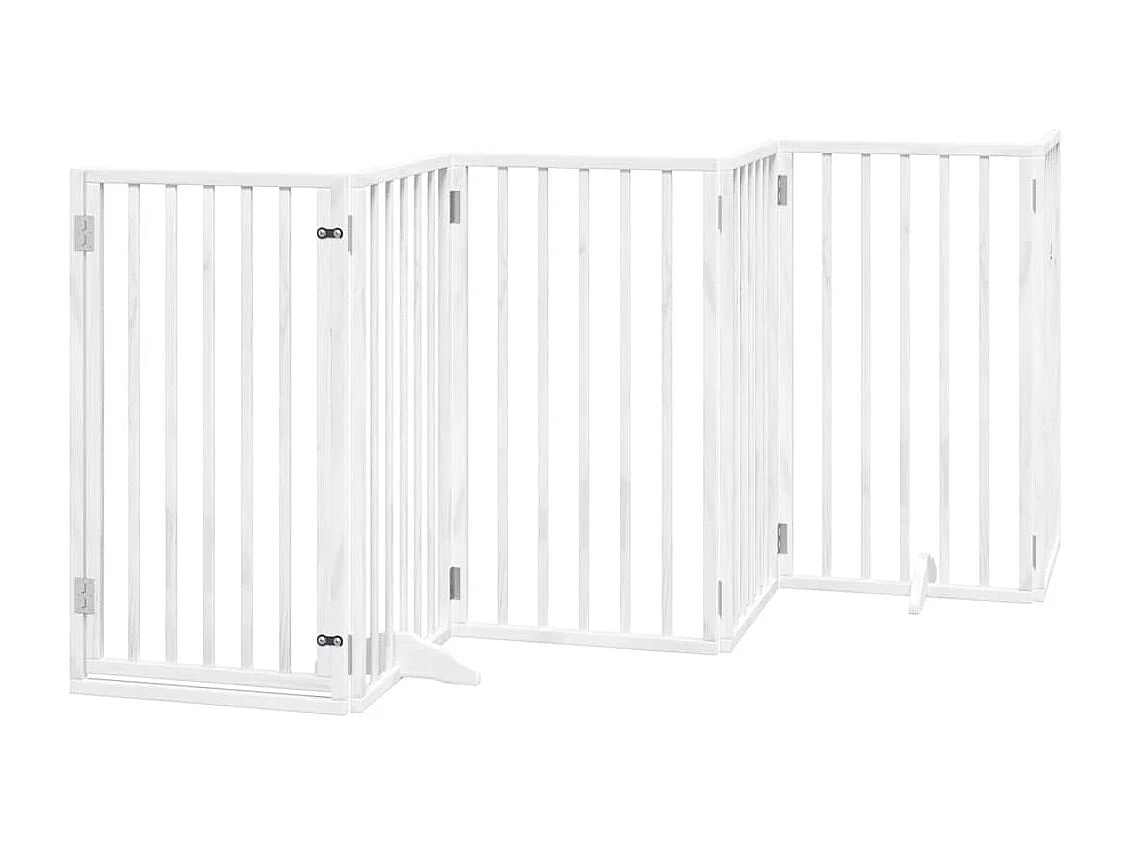 Portão para cães com porta dobrável 9 painéis 450 cm álamo branco