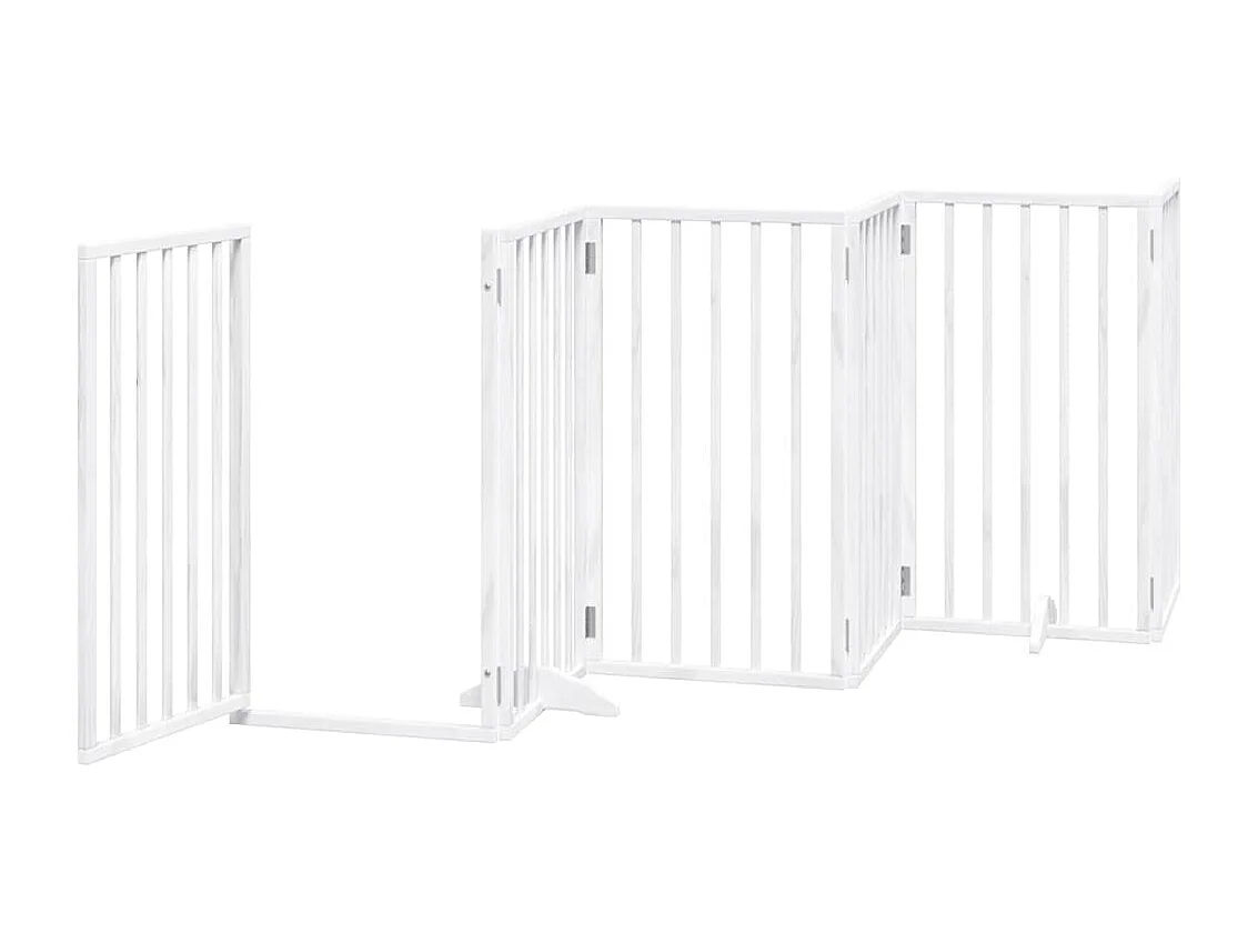 Barrière pour chien porte pliable 9 panneaux blanc bois peuplier