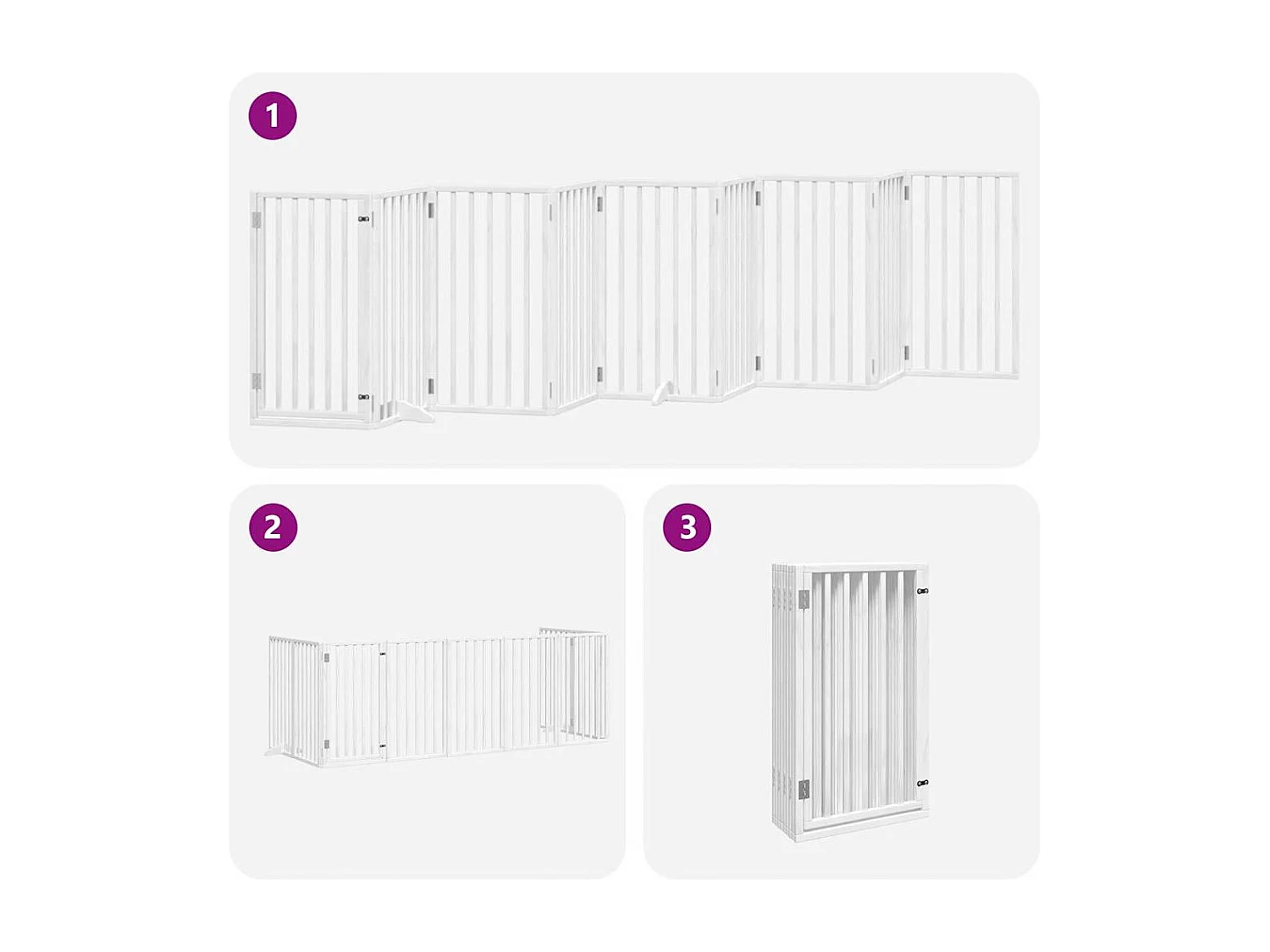 Barrière pour chien porte pliable 9 panneaux blanc bois peuplier