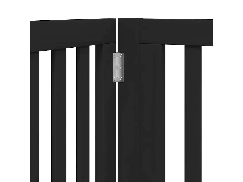 Barrière pour chien porte pliable 12 panneaux noir bois peuplier