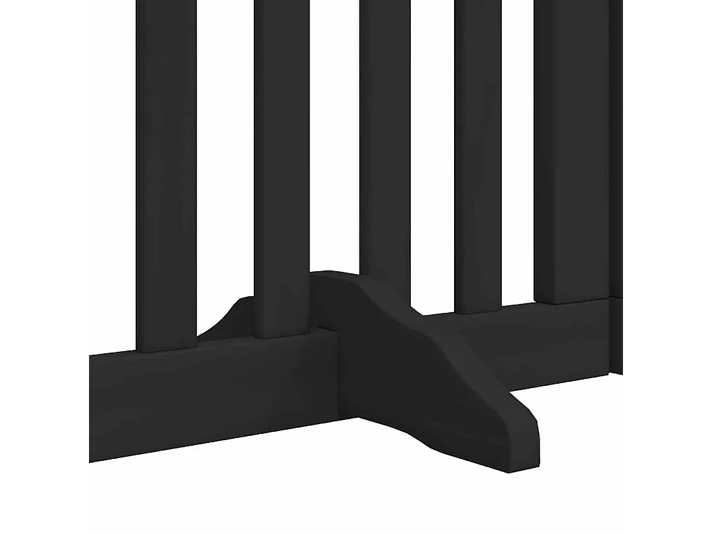 Barrière pour chien porte pliable 9 panneaux noir bois peuplier