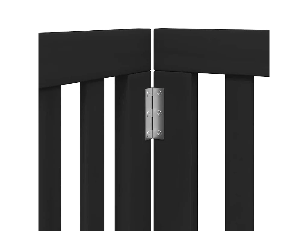 Barrière pour chien porte pliable 9 panneaux noir bois peuplier