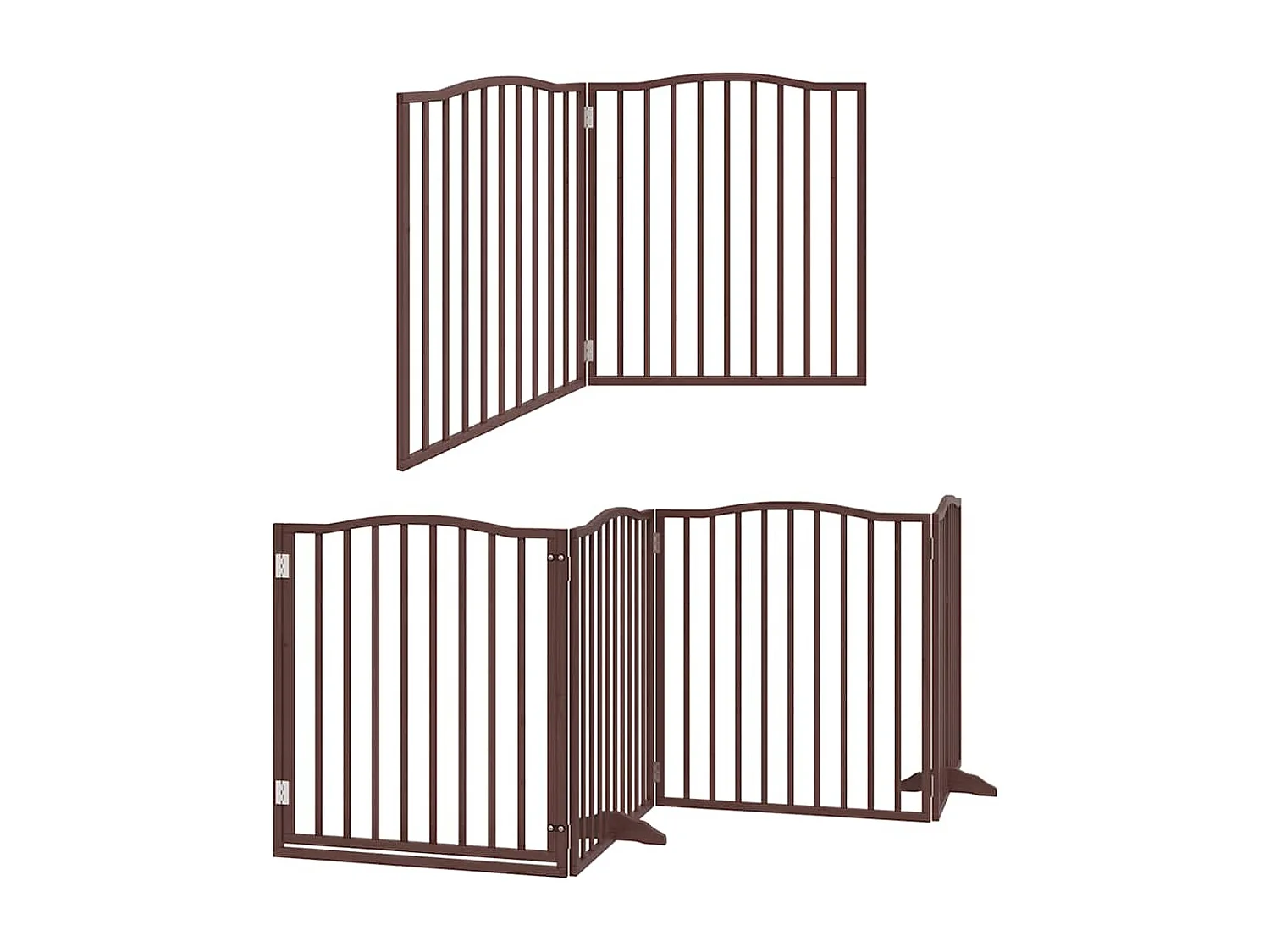 Barrière pour chien porte pliable 10 panneaux bois de peuplier