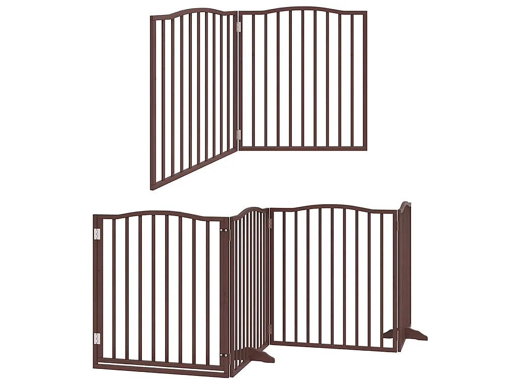 Barrière pour chien porte pliable 10 panneaux bois de peuplier
