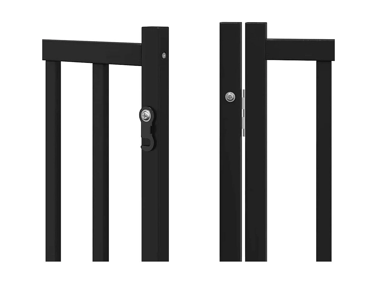 Barrière pour chien porte pliable 9 panneaux noir bois peuplier