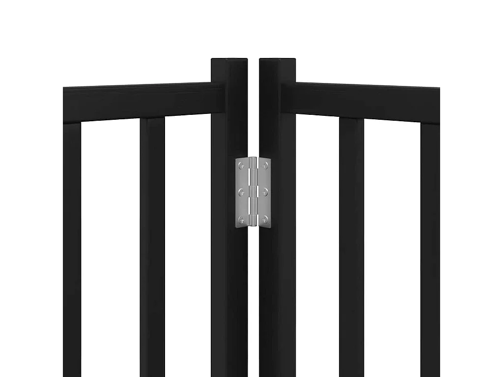 Puerta para perros plegable 9 paneles madera álamo negra 450 cm