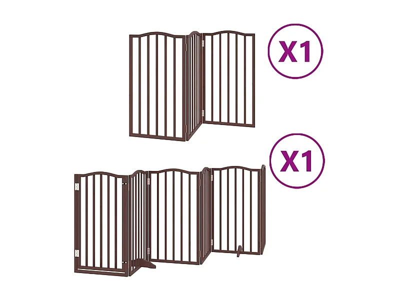 Portão para cães com porta dobrável 9 painéis 450cm álamo castanho