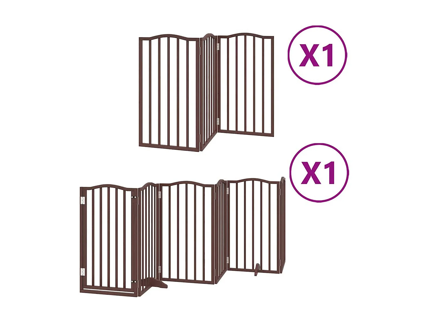 Portão para cães com porta dobrável 9 painéis 450cm álamo castanho
