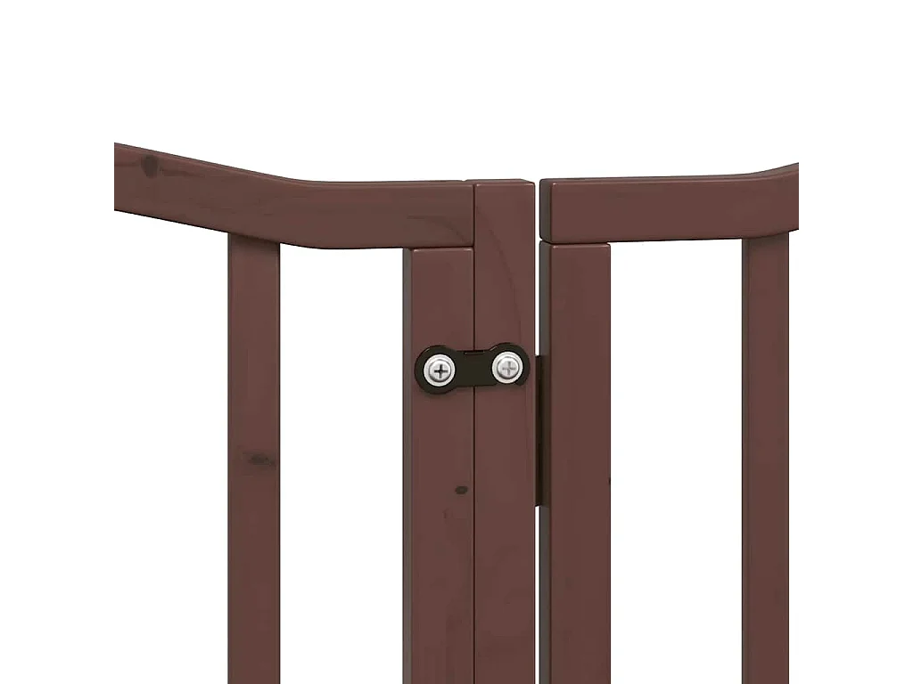 Puerta de perros plegable 9 paneles madera álamo marrón 450 cm