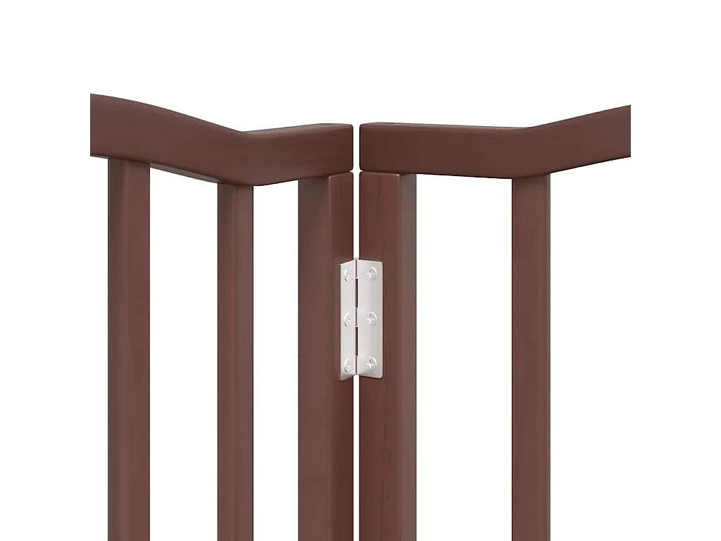Puerta de perros plegable 9 paneles madera álamo marrón 450 cm
