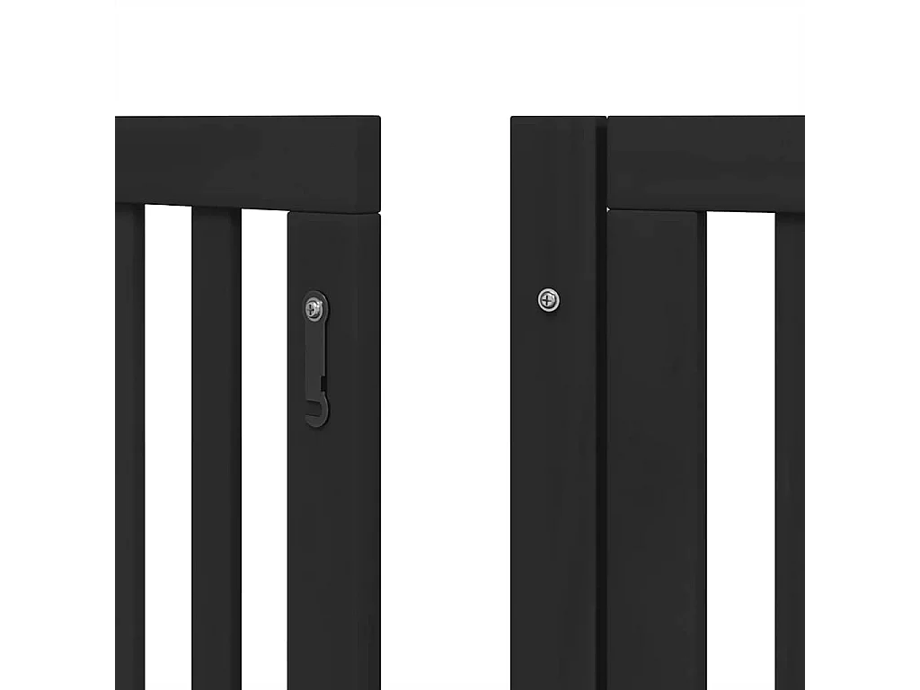 Barrière pour chien porte pliable 15 panneaux noir bois peuplier