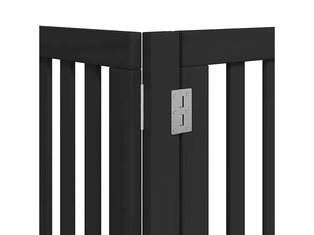 Barrière pour chien porte pliable 15 panneaux noir bois peuplier