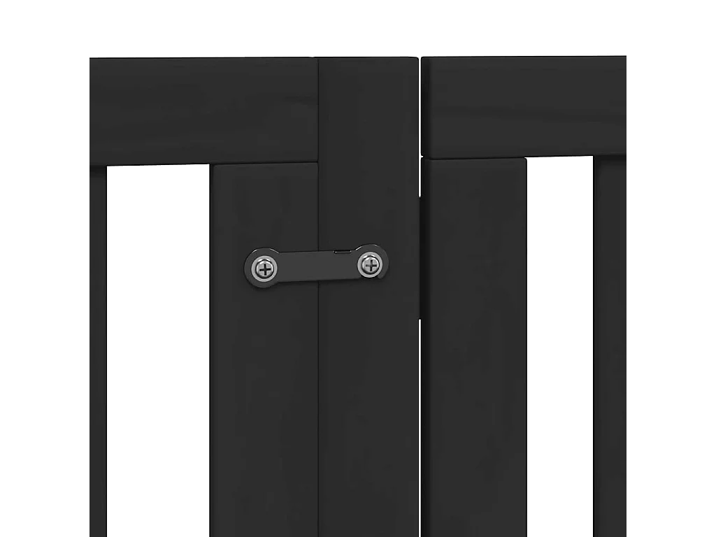 Barrière pour chien porte pliable 15 panneaux noir bois peuplier